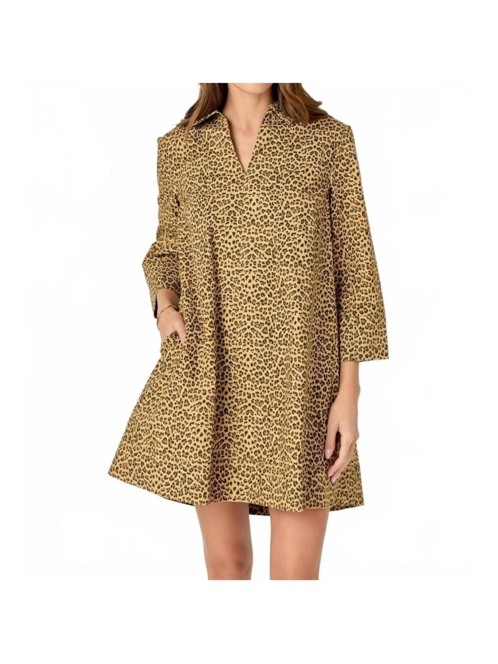 NWT English Factory Leopard Collar Mini Dress Large